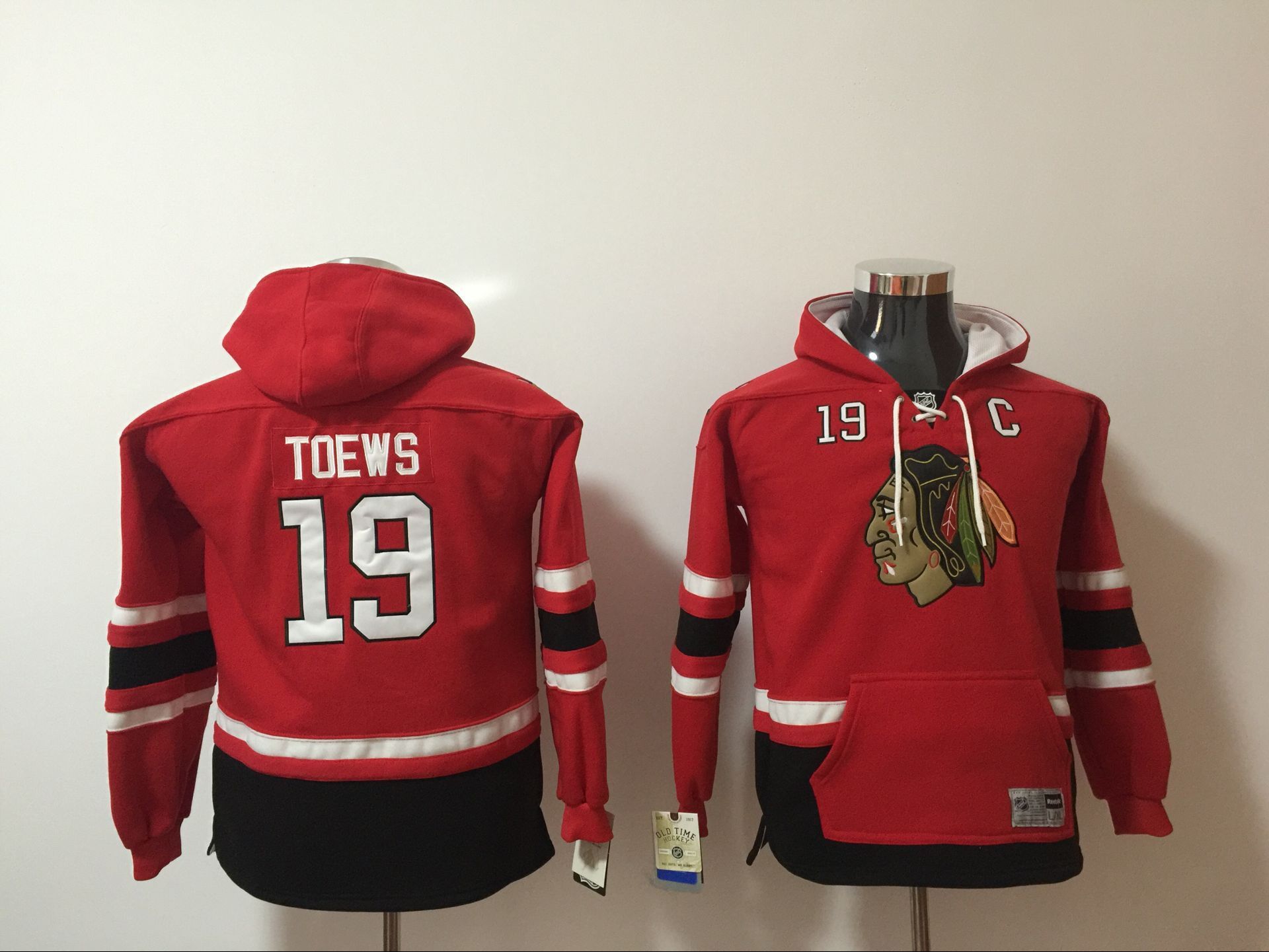 Youth 2017 NHL Chicago Blackhawks #19 Toews red hoodie->->Youth Jersey